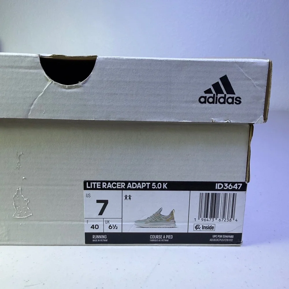 Adidas Lite Racer Adapt 5.0 K Slip On Sneakers Youth Kids 7 / Womens 8.5 ID3647